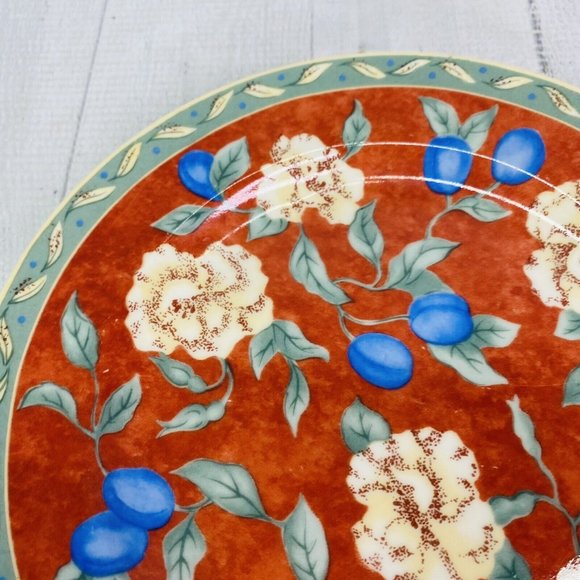 PTS international Interiors PROVENCE Fruit Leaves Porcelain Salad Plates Set 2 - Picture 13 of 16